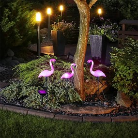 HI Iluminação LED solar de jardim estaca flamingo 3 pcs