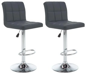 323638 vidaXL Bancos de bar 2 pcs couro artificial cinzento
