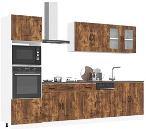 7 peças armário de cozinha conjunto Kalmar carvalho fumado