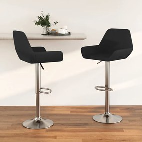 vidaXL Bancos de bar 2 pcs tecido preto