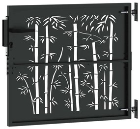 Portão de Jardim Preto 105 x 100 cm Aço com Revestimento em Pó