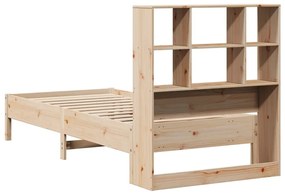 Cama com estante sem colchão 75x190 cm pinho maciço