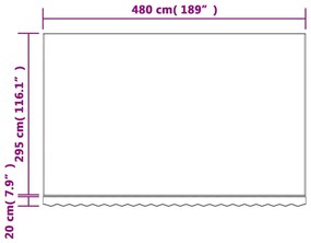 Tecido de substituição para toldo 5x3 m riscas multicor