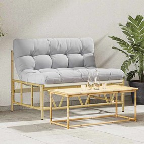 vidaXL Banco de jardim com almofada 110x80x71 cm em aço