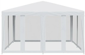 Tenda p/ festas c/ 8 paredes laterais malha 4x4 m PEAD branco