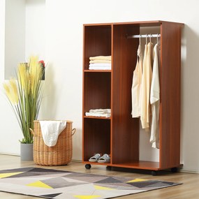 Guarda roupa aberto 80 x 40 x 128 cm Painéis de aglomerado Cor nogueira