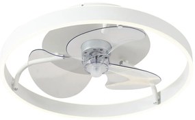 Ventilador de teto branco 50cm incl. LED regulável com controle remoto - Maddy Moderno