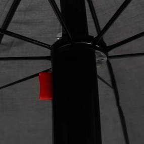 Espreguiçadeira de exterior com guarda-sol vime PE cinzento