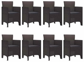 Conjunto de Jantar para Jardim 9 pcs Castanho 250 x 100 x 73 cm