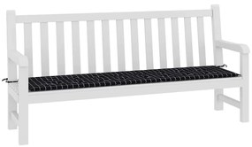 Almofadão p/ banco jardim 200x50x4cm tecido padrão xadrez preto