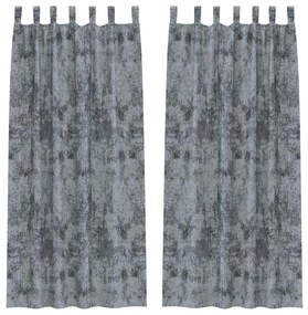 Cortinas de Veludo 2 peças com Ilhós Cinza Prata 245x140 cm