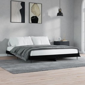 Estrutura de cama sem colchão 160x200 cm preto