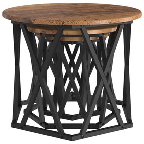 Mesas Laterais Empilháveis vidaXL 3 pcs Madeira Velha em Madeira de En