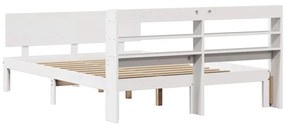 Estrutura de cama c/ cabeceira sem colchão 160x200 cm branco