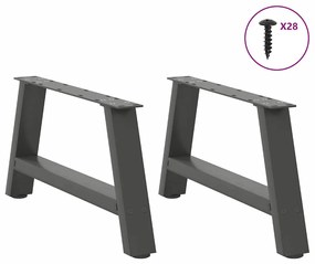 Pés para mesa de centro em formato A, 2 peças, antracite, 60x(30-31) c