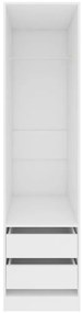 Roupeiro com gavetas 50x50x200 cm derivados de madeira branco