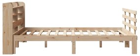Estrutura cama c/ cabeceira 140x190 cm pinho maciço