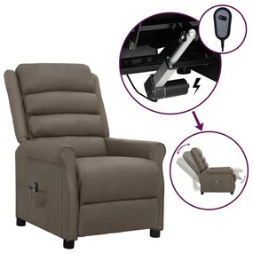 vidaXL Poltrona reclinável elétrica couro artificial cinzento
