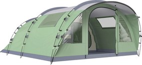 Outsunny Grande Tenda Multi Câmara para 2-4 Pessoas com Janelas e Alpendre Verde | Aosom Portugal