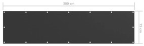 Tela de varanda 75x300 cm tecido Oxford antracite