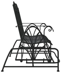 Banco de alpendre de 2 lugares 114 cm aço preto