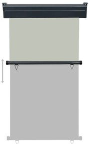Toldo lateral para varanda 100x250 cm cinzento