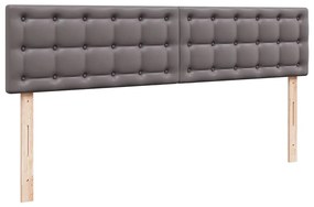 Estrutura de cama otomana com colchão cinza couro falso