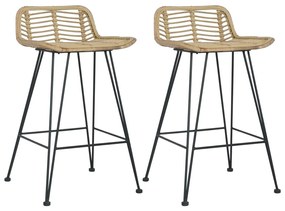 vidaXL Cadeiras de bar 2 pcs vime genuíno