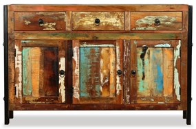 Aparador de madeira reciclada maciça 120x35x76 cm