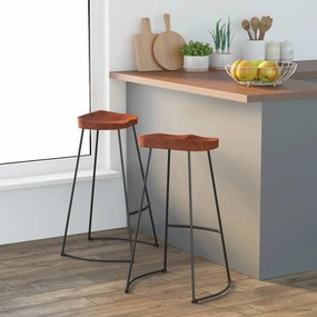 344916 vidaXL Bancos de bar Gavin 2pcs 50x40x78cm madeira de mangueira maciça