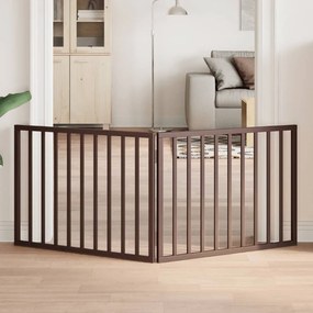 vidaXL Portão para cães dobrável 2 painéis 160 cm álamo castanho