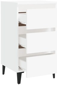 Mesa de cabeceira c/ pernas em metal 40x35x69 cm branco