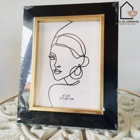 Moldura Preto e Dourado - 10*15 cm