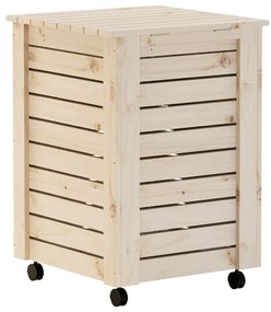 Cesto de roupa com rodas RANA 45x45x64 cm pinho maciço