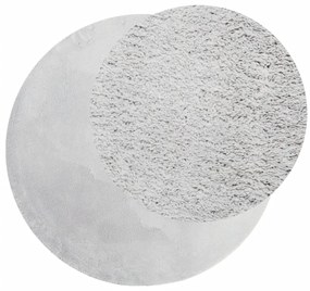 Tapete pelo curto macio e lavável HUARTE Ø 80 cm cinzento