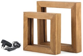 Conjunto de Candeeiros de Mesa KN11 – Castanho – 25 x 25 x 5 cm e 20 x