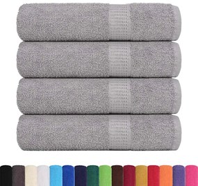 Toalhas de banho 4 pcs 100x150 cm 360 gsm 100% algodão cinzento