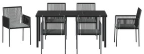 Conjunto de Jantar de Jardim de 7 Peças com Almofadas em Rattan de Pol