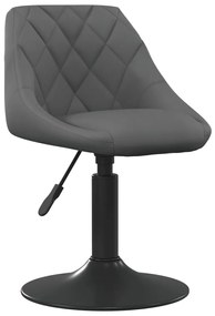 Cadeiras de jantar giratórias 2 pcs veludo cinzento-escuro