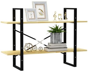 Estante com 2 prateleiras 100x30x70 cm pinho maciço castanho