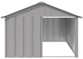 Casota para cães 116,5x153x81,5 cm aço galvanizado cinzento