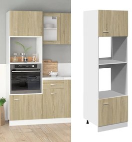 vidaXL Armário para micro-ondas “Lyon” 60x57x207cm cor carvalho