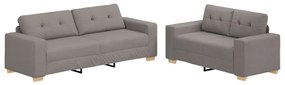 Conjunto de Sofá com Almofadas de Tecido Taupe