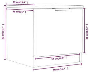 Mesas de cabeceira 2 pcs 40x39x40 cm sonoma cinzento