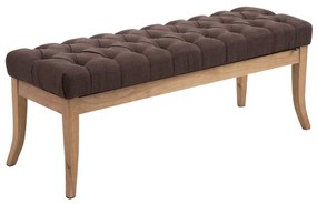 Banco Ramses em tecido com estrutura em antigo claro 46 x 120 x 38 cm Castanho