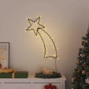 vidaXL Luzes de Natal silhueta estrela cadente 115 LEDs branco quente