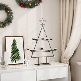 Árvore de Natal para decoração 75 cm metal preto