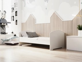 Cama infantil branca Luk 140x70 - colchão e estrado incluído