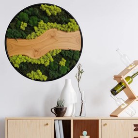 Autocolante redondo - Moss River Peace (Padrão natural)