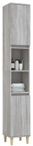 Armário WC 30x30x190 cm derivados de madeira cinzento sonoma